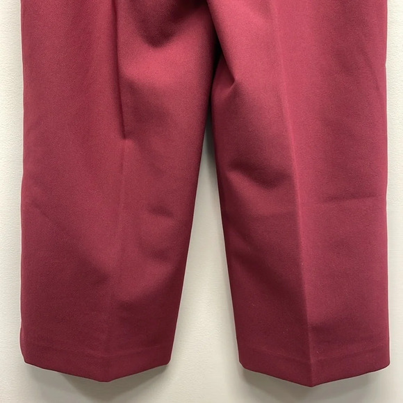 NWOT Talbots Belted Wide Leg Crop Pants Burgundy Wine SP - Picture 6 of 15
